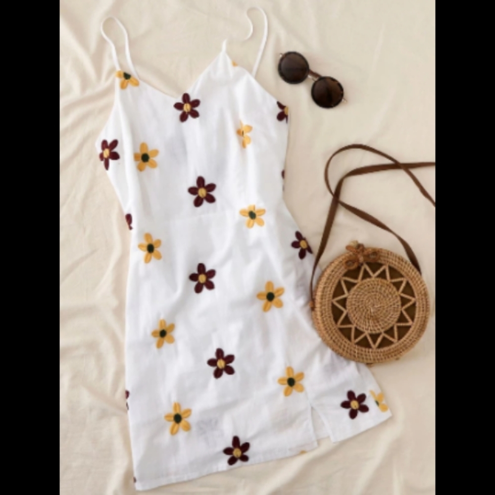 Daisy Print Slip Dress